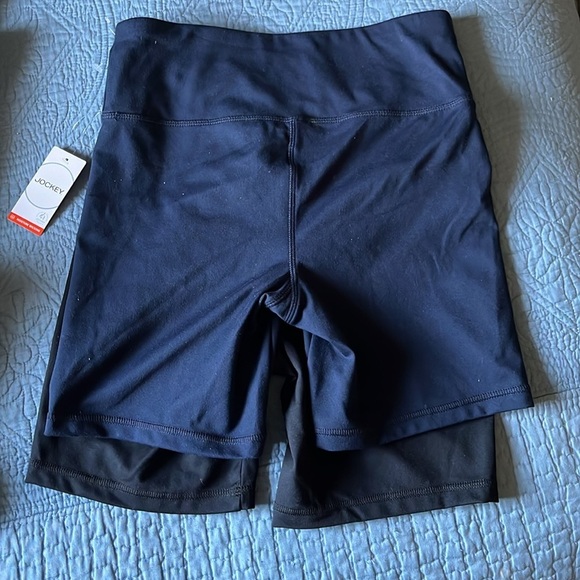 JOCKEY 2 pack poly bike short 7” deep black/neo navy size small - Picture 6 of 7